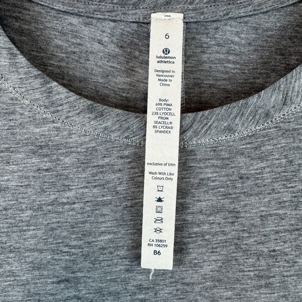 Lululemon Heathered Medium Grey Karma Long Sleeve Slim Top Vitasea W3B53S Size 6 - Picture 7 of 13